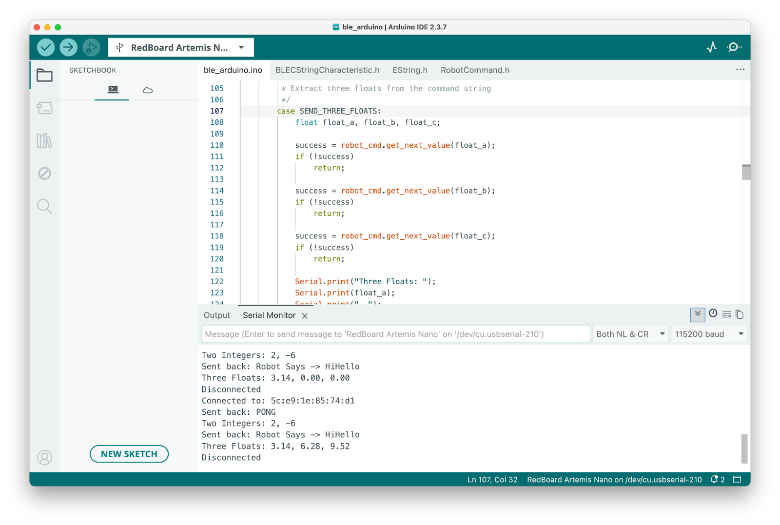 Three floats in Arduino